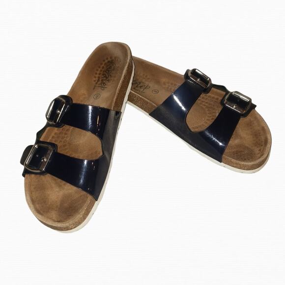 Biostep 2 strap sandals, black patent leather sz 9 - Picture 7 of 11